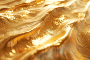 An abstract pattern formed by golden waves.