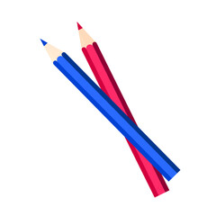 Blue And Pink Two Pencils Icon