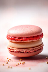 One macaroon. Minimialist and elegant. Gastronomy photography, very close up сreated with Generative Ai