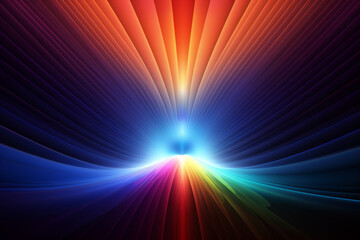 2d image, vector art, a centered small source of light expands upwards and outwards creating a rainbow, defined colors --ar 3:2 --v 5.2 Job ID: cdeb59f8-3c3a-4c81-b447-d3a86676ec68 - obrazy, fototapety, plakaty
