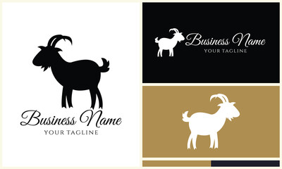 silhouette sheep goat logo template