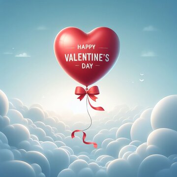 Beautiful image of a heart-shaped balloon. Holiday is Valentine's day.
