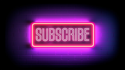 Subscribe_Banner_Neon-text-effect-in-wall