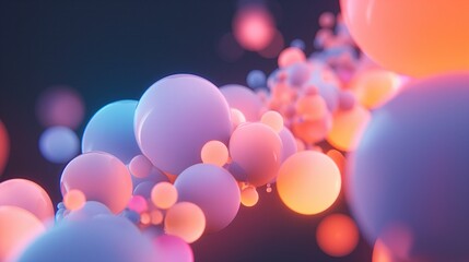 Fototapeta na wymiar Organic Shape Made From Glowing Spheres
