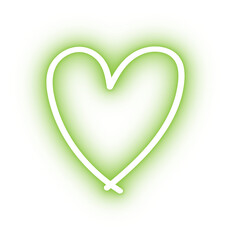 neon green heart doodle love sign for valentines day 