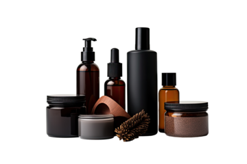 Ayurvedic medicine cream ingredients, such as henna powder, essential oils, lotion and herbs, with a sense of natural and organic ingredients. Sense of health and wellness. cosmetic products mock-up