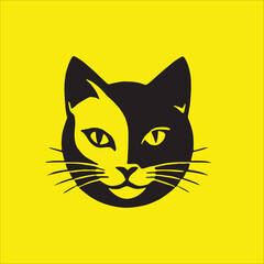 Minimalist cat logotype design