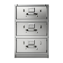 silver color filing cabinet isolated on a transparent