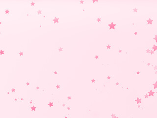 Pretty pink stars of different sizes and densities scattered in a pink space.