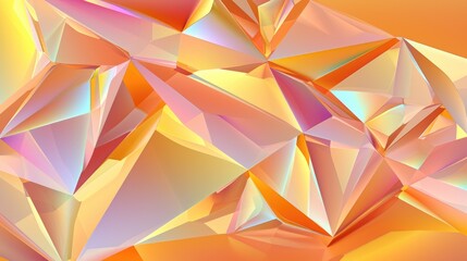 Abstract Iridescent Geometric Shapes on Pastel Background