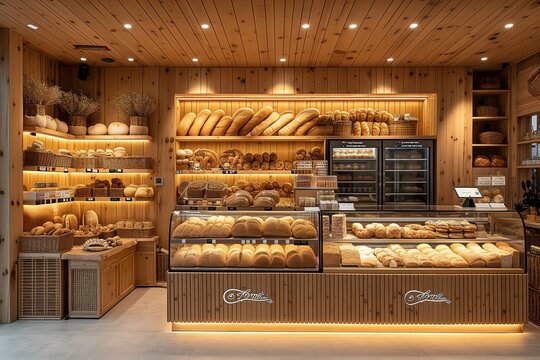 bakery with fresh pastries interior