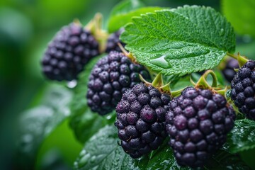 berry background wet blackberry