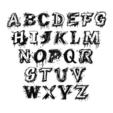 Graffiti Letters, Cursive Airbrush Alphabet Lower Case Lettering