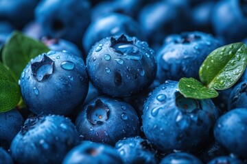 wet blueberry closeup berry background
