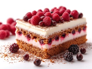 cake with berries and chocolate