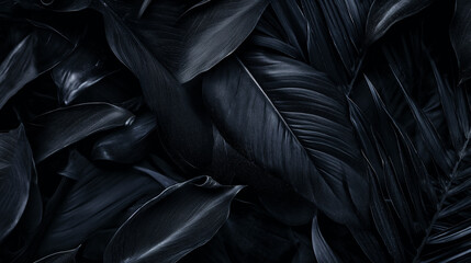 Folhas pretas sem espaço - Papel de parede