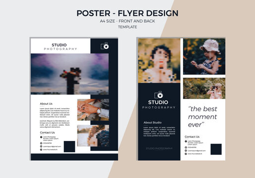 Photography flyer, professional creative photo workshop flyer template design, photo magazine cover suitable for flyer cover or poster brochure design template