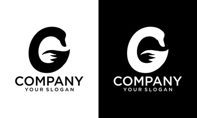 Letter G Goose Logo Design Template Element