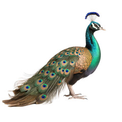 Obraz premium peacock looking isolated on white