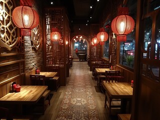 interior in a Chinese restaurant