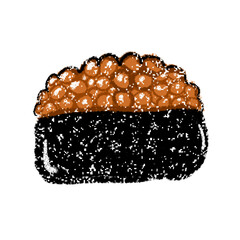  sushi white background doodle