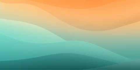 Foto auf Alu-Dibond cyan, apricot, emerald soft pastel gradient background with a carpet texture vector illustration © Celina