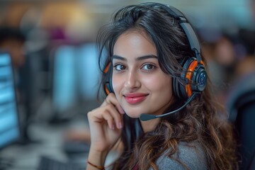 Indian call center operator assisting customers with technical support queries.