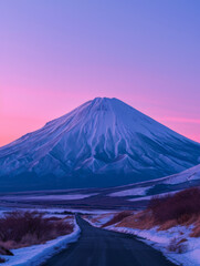 Fototapeta premium A simple snowy mountain.