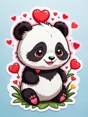 Adorable Panda With Heart Balloons 21