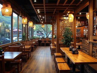 interior in a korean restaurant