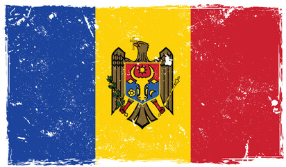 Moldova flag Grunge Effects