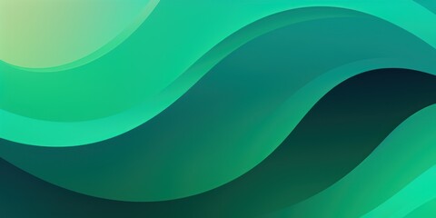 Emerald gradient colorful geometric abstract circles and waves pattern background