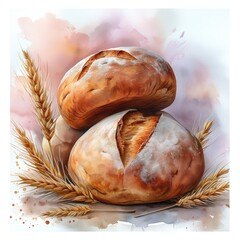 baking fresh bread closeup