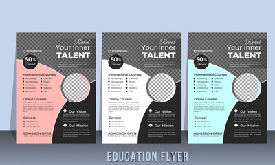 Modern educational flyer design template.