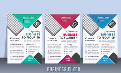 Modern business flyer template for corporate usages - obrazy, fototapety, plakaty