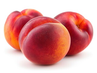 Fototapeta na wymiar peaches closeup on white background