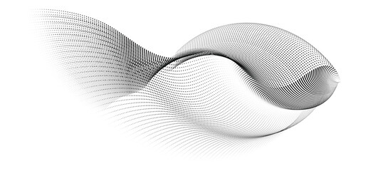 The vector illustration backdrop texture. A flowing dot line halftone pattern set against a transparent background.