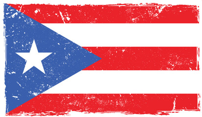 Puerto Rico grunge country flag