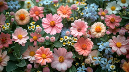 Nature continues to blossom. Soft tones and pastels are the perfect complement for designs with flowers. Generative ai.