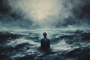 person in the sea