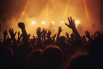 Fototapeta na wymiar crowd of people dancing at concert