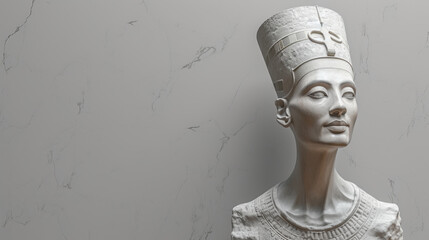 Bust of Neferneferuaten Nefertiti, queen of the 18th Dynasty of Ancient Egypt. - obrazy, fototapety, plakaty