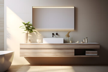  bathroom with faucet and a vessel sink - obrazy, fototapety, plakaty
