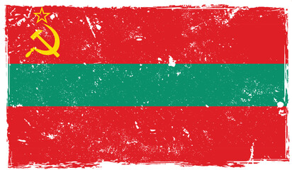 Transnistria country flag painted on wooden paper 