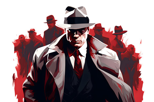Mafia Gangster, mafia boss, illustration of a mafia man, gangster, criminal, illustrated mafia gangster