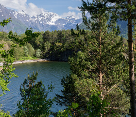 Romsdalsalpane or the Romsdal Alps a mountain range surrounding the Romsdalen valley in Møre og...