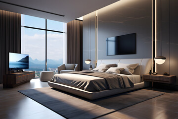 Naklejka premium luxury apartment bedroom