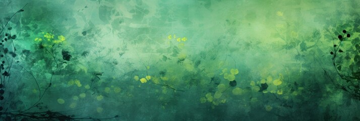 green abstract floral background with natural grunge textures