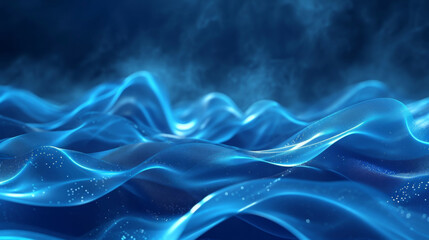 Fototapeta premium A blue waves with blue light in it.