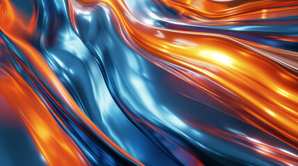A blue and orange abstract wall